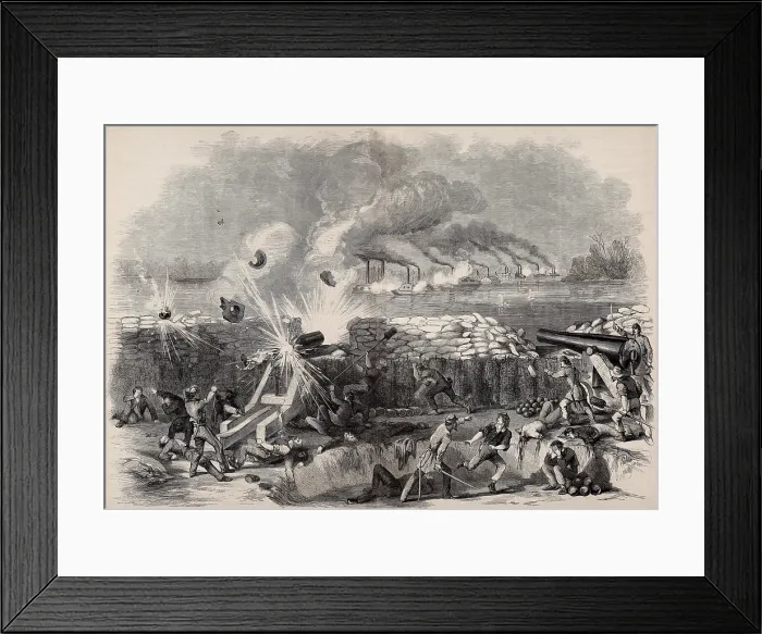Framed Print : US Civil War, Battle of Fort Henry, Tennessee, Feb. 6, 1862. Confederate gunners killed inside Fort Henry during the Union gunboat bombardment Framed Print : US Civil War, Battle of Fort Henry, Tennessee, Feb. 6, 1862. Confederate gunners killed inside Fort Henry during the Union gunboat bombardment