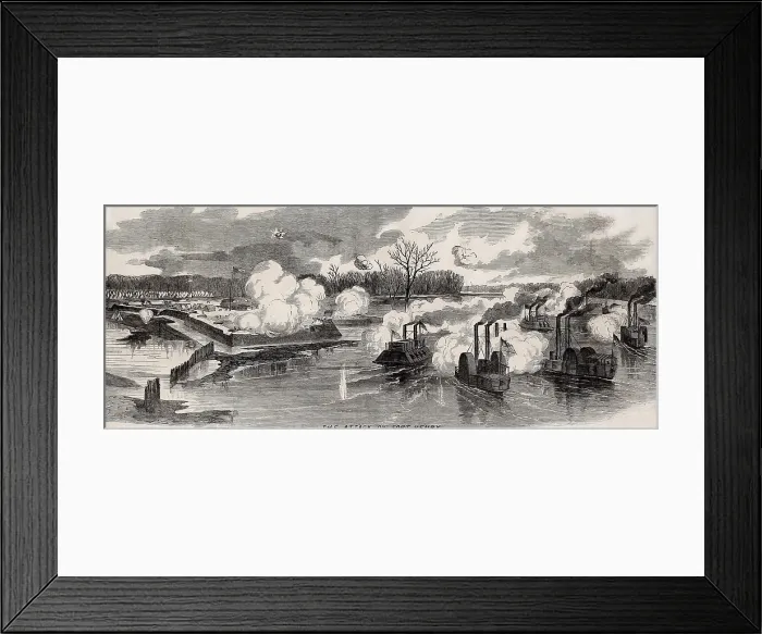 Framed Print : US Civil War, Battle of Fort Henry, Tennessee, Feb. 6, 1862