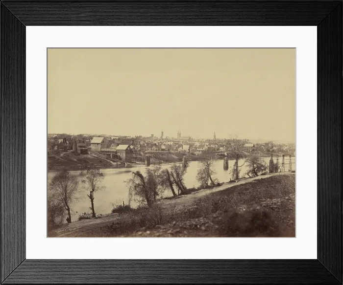 Framed Print : US Civil War, Battle of Fredericksburg, Dec. 13, 1862. View of Fredericksburg across the Rappahannock River two months after Gen. Ambrose Burnside's failed offensive of Dec Framed Print : US Civil War, Battle of Fredericksburg, Dec. 13, 1862. View of Fredericksburg across the Rappahannock River two months after Gen. Ambrose Burnside's failed offensive of Dec