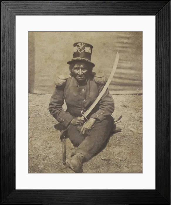 Framed Print : Dakota Chief who was engaged in the Dakota War of 1862. Photo was distributed as a stereograph by an unidentified photographer (BSLOC_2018_8_10)
