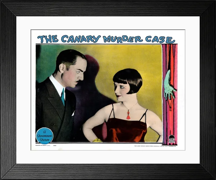 Framed Print : THE CANARY MURDER CASE, lobbycard, from left: William Powell, Louise Brooks, 1929