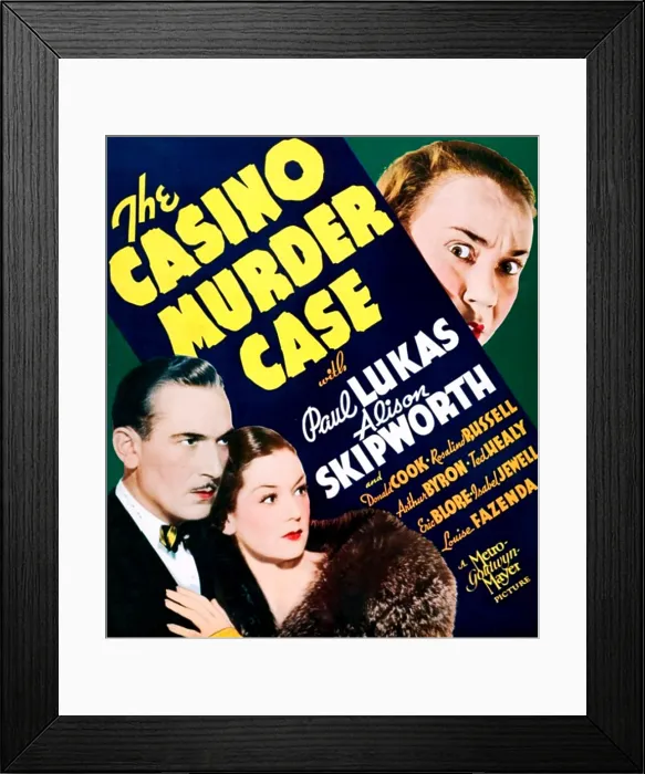 Framed Print : THE CASINO MURDER CASE, US poster art, bottom from left: Paul Lukas, Rosalind Russell, 1935 Framed Print : THE CASINO MURDER CASE, US poster art, bottom from left: Paul Lukas, Rosalind Russell, 1935