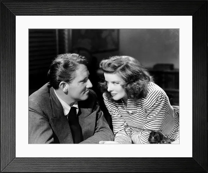 Framed Print : WOMAN OF THE YEAR, from left, Spencer Tracy, Katharine Hepburn, 1942