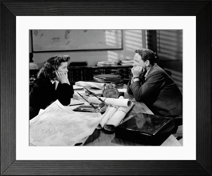 Framed Print : WOMAN OF THE YEAR, Katharine Hepburn, Spencer Tracy, 1942