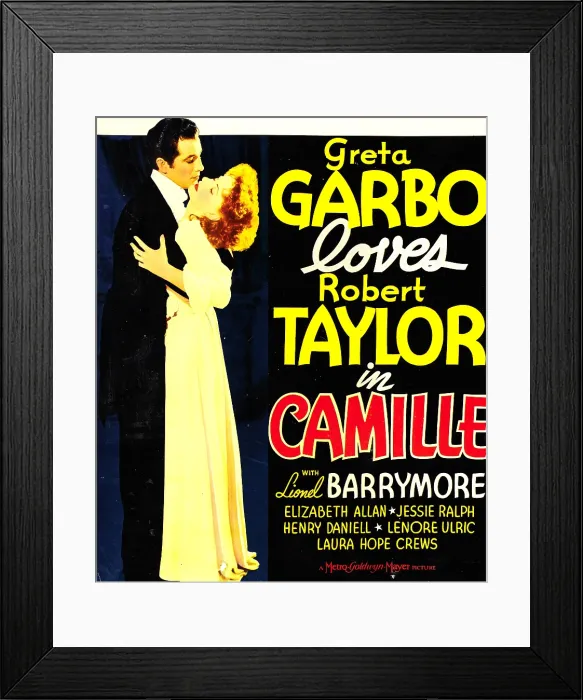 Framed Print : CAMILLE, from left: Robert Taylor, Greta Garbo on window card, 1936 Framed Print : CAMILLE, from left: Robert Taylor, Greta Garbo on window card, 1936