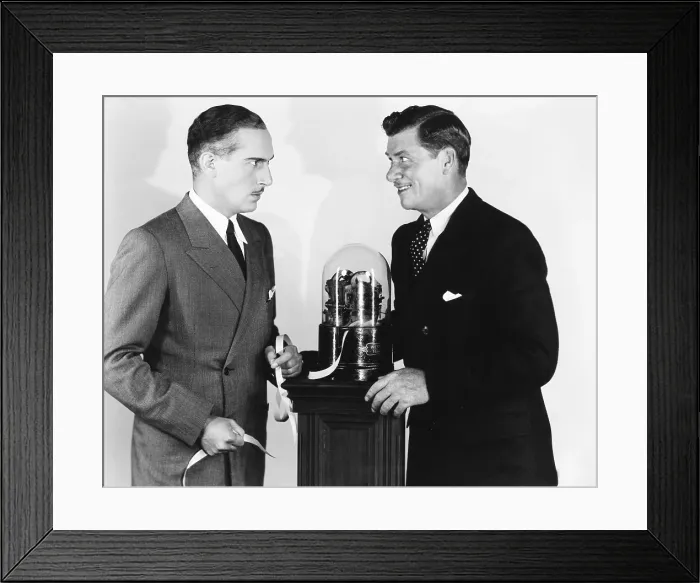 Framed Print : THE WOLF OF WALL STREET, from left: Paul Lukas, George Bancroft, 1929