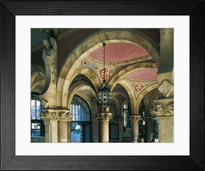 Framed Print : DOMENECH I ROURA, Pere (1881-1962); DOMENECH I MONTANER, Lluis (1850-1923). Hospital de la Santa Creu i de Sant Pau (Saint Paul's and Holy Cross Hospital). SPAIN. CATALONIA