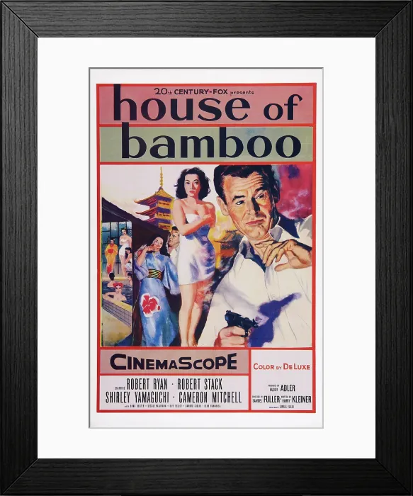 Framed Print : HOUSE OF BAMBOO, US poster art, from center: Shirley Yamaguchi, Robert Ryan, 1955. TM and Copyright 20th Century Fox Film Corp. All rights reserved / Courtesy: Everett Collection