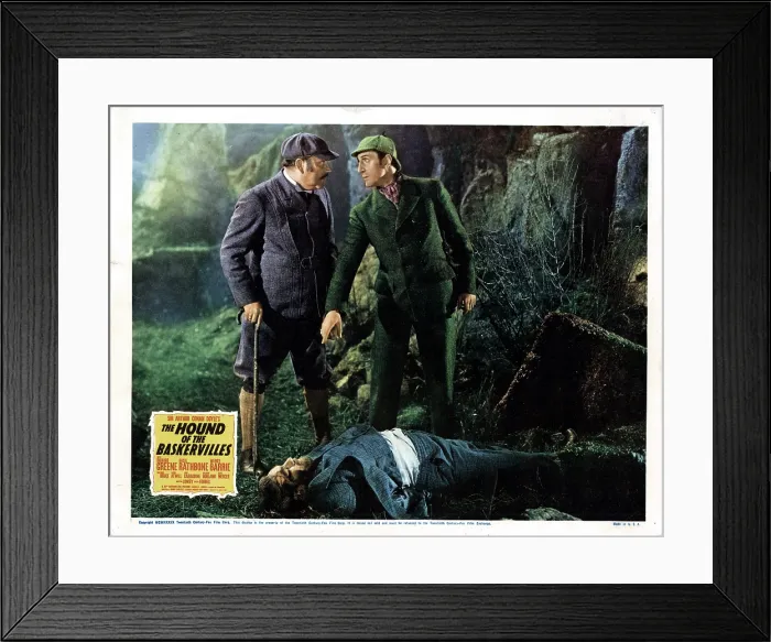 Framed Print : THE HOUND OF THE BASKERVILLES, from left, Nigel Bruce, Basil Rathbone, Nigel De Brulier, (on ground), 1939, TM & copyright 20th Century Fox Film Corp Framed Print : THE HOUND OF THE BASKERVILLES, from left, Nigel Bruce, Basil Rathbone, Nigel De Brulier, (on ground), 1939, TM & copyright 20th Century Fox Film Corp