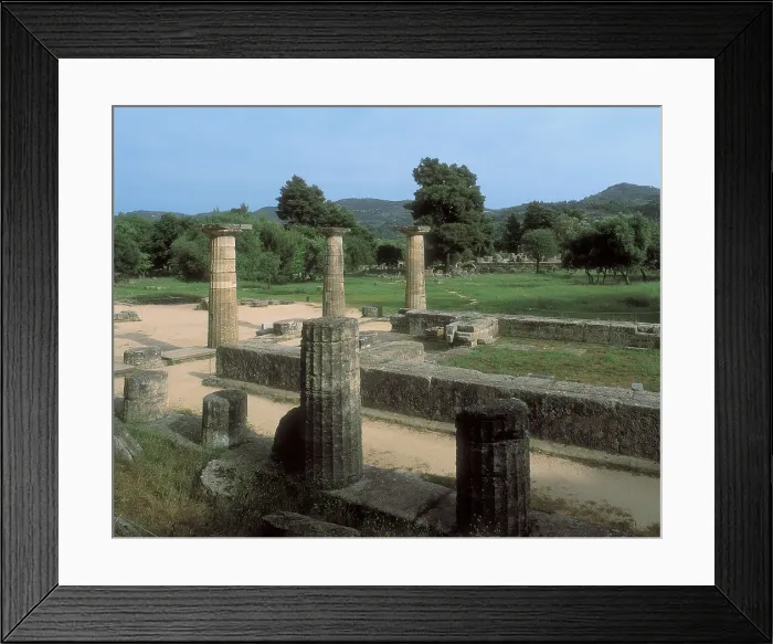 Framed Print : GREECE. WESTERN GREECE. ELIS. Olympia. Temple of Hera (Heraion) in ruins, Dorian style. Built around 600 BC. Archaic Greek art. AISA / Everett Collection**US SALES ONLY**