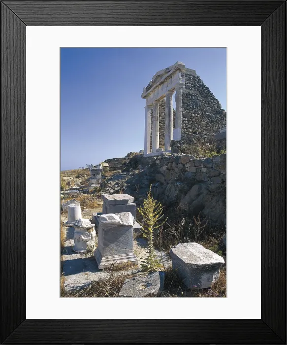 Framed Print : GREECE. SOUTHERN AEGEAN. CYCLADES. Delos. Temple of Isis (2nd c. BC), located on the slope of Kynthos mountain. Greek art. Architecture. AISA / Everett Collection**US SALES ONLY**