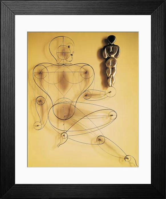 Framed Print : SCHLEMMER, Oskar (1888-1943). Male Figure Holding a Female Figure. beg. 20th c. Bauhaus. Sculpture. Private Collection. AISA / Everett Collection - Image has fine art copyright