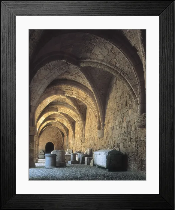 Framed Print : Knights Hospital. 1440-1489. GREECE. SOUTHERN AEGEAN. DODECANESE. Rodas. Rhodes. Courtyard arches, now Archaeological Museum. AISA / Everett Collection**US SALES ONLY**