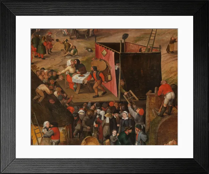 Framed Print : A Flemish Kermis with a Performance of the Farce EN CLUYTE VAN PLAEYERWATER, by Peeter Baltens. DETAIL Framed Print : A Flemish Kermis with a Performance of the Farce EN CLUYTE VAN PLAEYERWATER, by Peeter Baltens. DETAIL