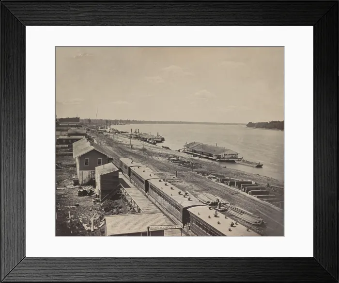 Framed Print : Springfield block, was the site of a passenger depot, sheds, and tracks of Illinois Central Chicago and Cairo Railroad in Kentucky. The I.C.R.R