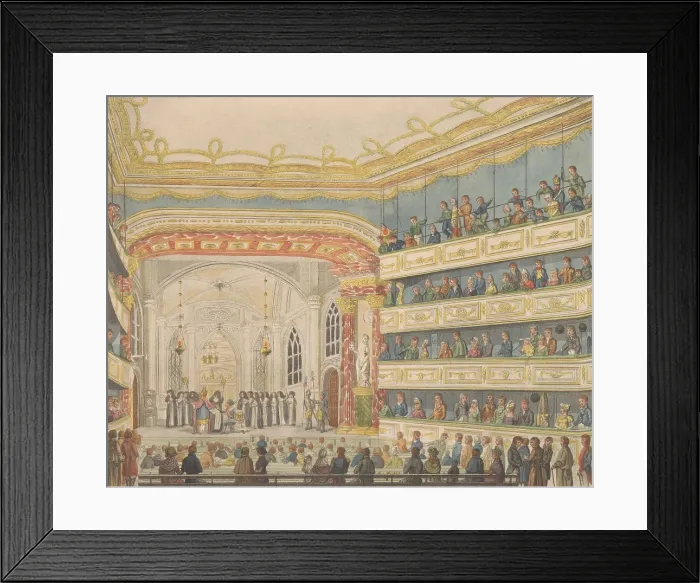 Framed Print : Interior of the Amsterdam Schouwburg in Leidseplein, during Vondel's play, GIJSBRECHT VAN AEMSTEL. 1810-1813, published by Evert Maaskamp (BSLOC_2017_12_74)