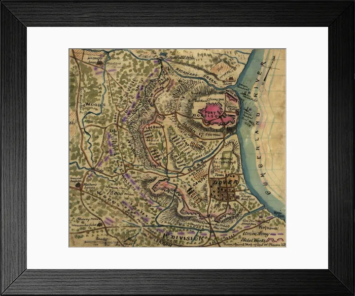 Framed Print : US Civil War, Battle of Fort Donelson, Tennessee, Feb. 14-16, 1862 Framed Print : US Civil War, Battle of Fort Donelson, Tennessee, Feb. 14-16, 1862