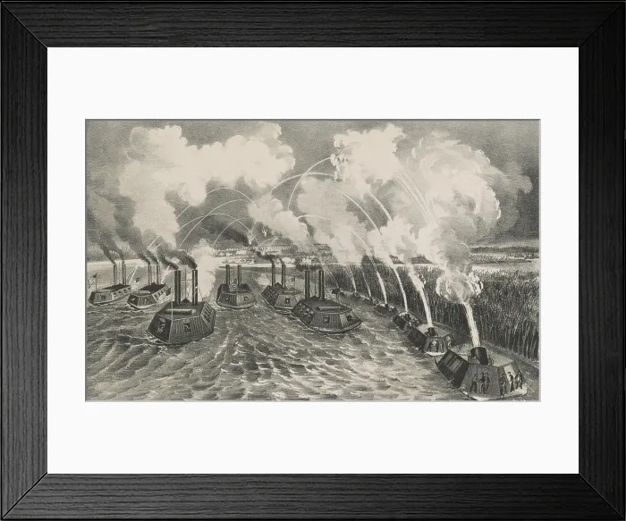 Framed Print : US Civil War, Battle of Island Number Ten, on the Mississippi River, Feb. 28-April 8, 1862