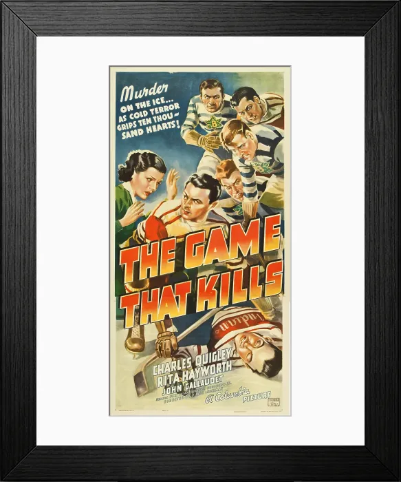 Framed Print : THE GAME THAT KILLS, top from left: Rita Hayworth, Charles Quigley, 1937