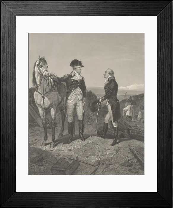 Framed Print : First meeting of George Washington and Alexander Hamilton during the American Revolution, took place at the Battle of New York in 1776 Framed Print : First meeting of George Washington and Alexander Hamilton during the American Revolution, took place at the Battle of New York in 1776