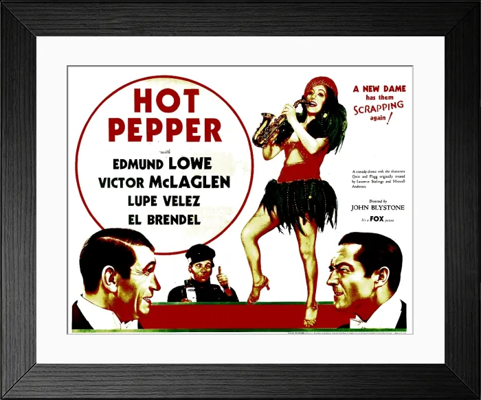 Framed Print : HOT PEPPER, from left: Victor McLaglen, El Brendel, Lupe Velez, Edmund Lowe, 1933, TM and Copyright 20th Century Fox Film Corp. All rights reserved. / courtesy Everett Collection
