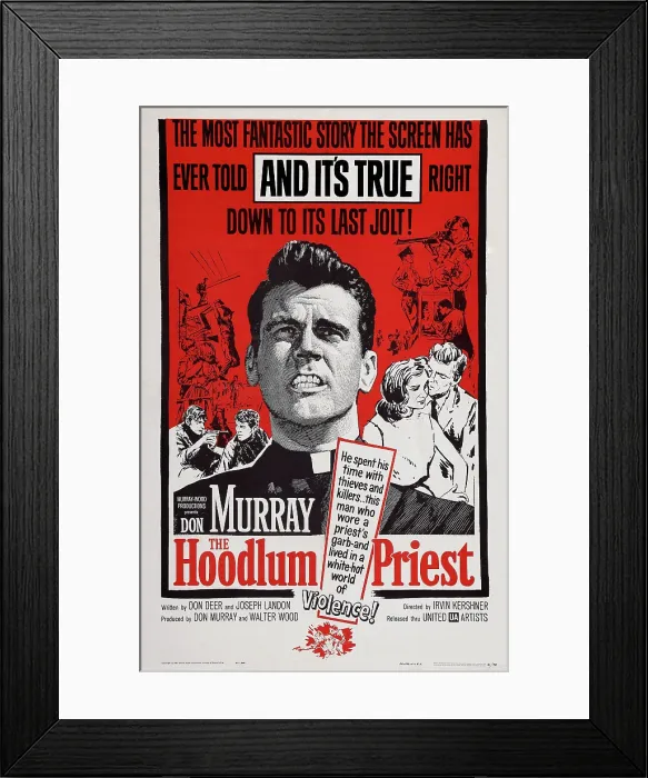 Framed Print : THE HOODLUM PRIEST, US poster art, center: Don Murray, 1961
