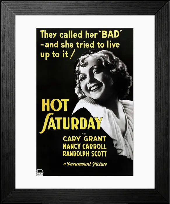 Framed Print : HOT SATURDAY, Nancy Carroll on US poster art, 1932
