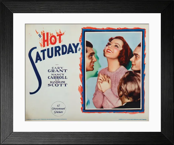 Framed Print : HOT SATURDAY, lobbycard, from left: Cary Grant, Nancy Carroll, Randolph Scott (back to camera), Edward Woods, 1932 Framed Print : HOT SATURDAY, lobbycard, from left: Cary Grant, Nancy Carroll, Randolph Scott (back to camera), Edward Woods, 1932