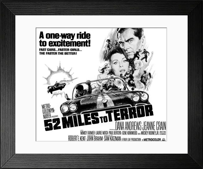 Framed Print : HOT RODS TO HELL (aka 52 MILES TO TERROR), top: Jeanne Crain, Dana Andrews, 1967