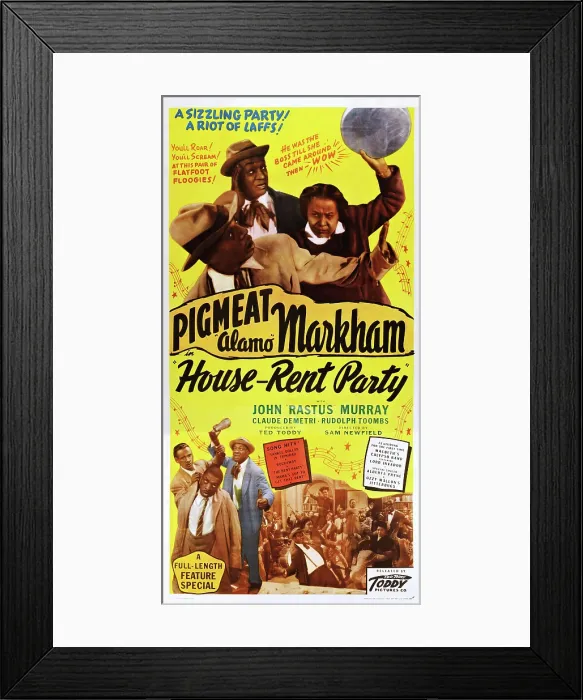 Framed Print : HOUSE-RENT PARTY, top center and bottom right: Dewey Pigmeat Markham on poster art, 1946