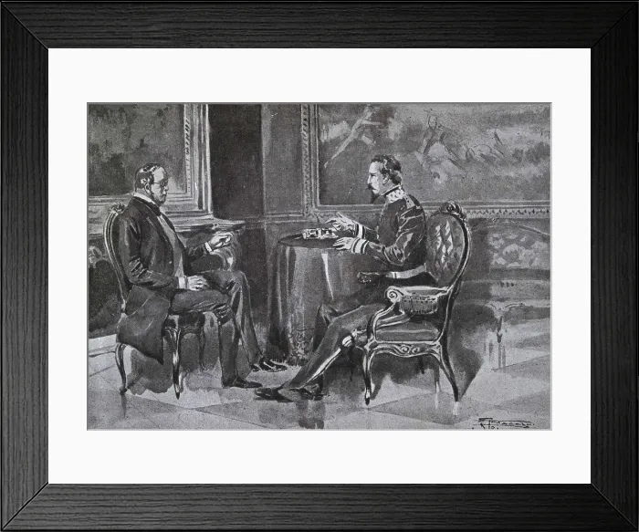 Framed Print : Italy (19th c.). Italian Unification (1858). Meeting at Plombires between Cavour and Napolen III (July 20-21, 1858). ITALY. Milan