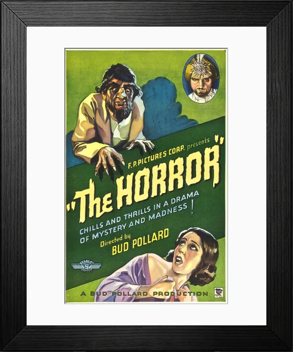 Framed Print : THE HORROR, poster art, 1932