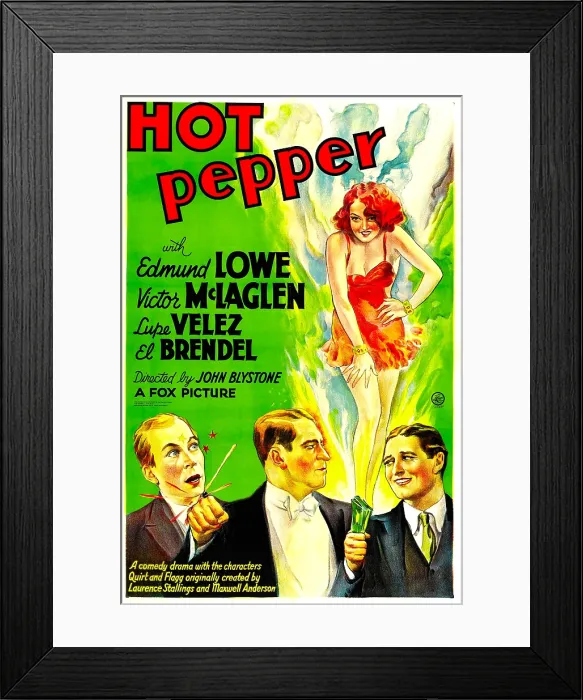 Framed Print : HOT PEPPER, from left: El Brendel, Victor McLaglen, Lupe Velez, Edmund Lowe, 1933, TM and Copyright 20th Century Fox Film Corp. All rights reserved. / courtesy Everett Collection Framed Print : HOT PEPPER, from left: El Brendel, Victor McLaglen, Lupe Velez, Edmund Lowe, 1933, TM and Copyright 20th Century Fox Film Corp. All rights reserved. / courtesy Everett Collection