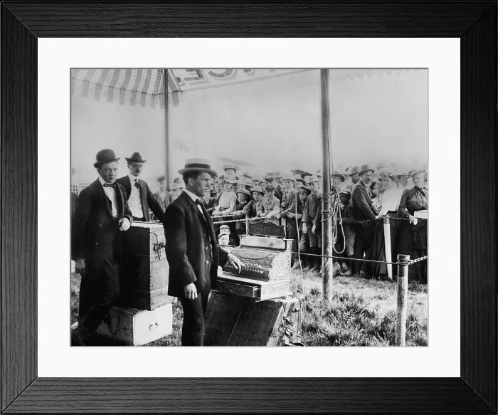 Framed Print : Crowd waiting to purchase tickets to the Ringling Brothers Circus, c. 1895-1910. (BSLOC_2017_12_89) Framed Print : Crowd waiting to purchase tickets to the Ringling Brothers Circus, c. 1895-1910. (BSLOC_2017_12_89)