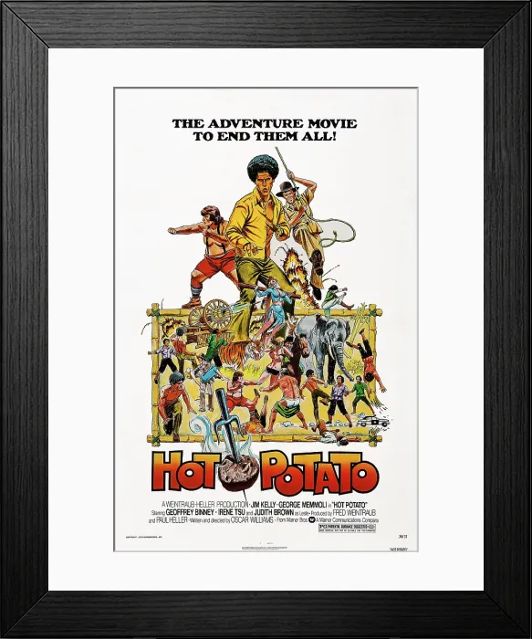 Framed Print : HOT POTATO, US poster art, top center: Jim Kelly, 1976