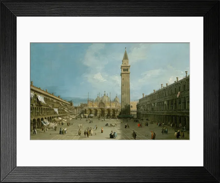 Framed Print : PIAZZA SAN MARCO, by Canaletto, 1720, Italian painting, oil on canvas. View painting of St Framed Print : PIAZZA SAN MARCO, by Canaletto, 1720, Italian painting, oil on canvas. View painting of St