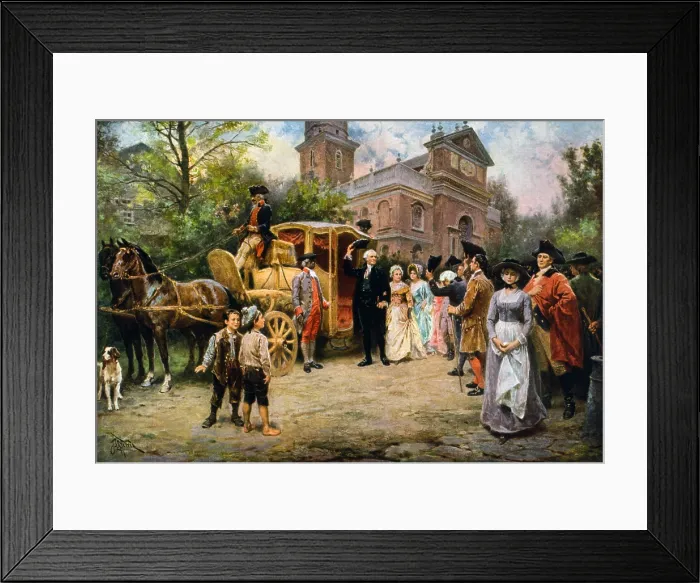 Framed Print : President George and Martha Washington attended Christ Church on Easter Sunday, in Alexandria, Virginia, 1795