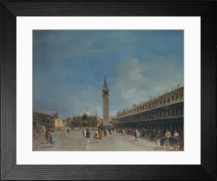 Framed Print : PIAZZA SAN MARCO, by Francesco Guardi, 1763-68, Italian painting, oil on canvas. View painting of St Framed Print : PIAZZA SAN MARCO, by Francesco Guardi, 1763-68, Italian painting, oil on canvas. View painting of St