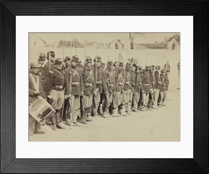 Framed Print : US Civil War. Co. C, 110th Pennsylvania Infantry after Second Battle of Fredericksburg, May 1862 (BSLOC_2018_8_163) Framed Print : US Civil War. Co. C, 110th Pennsylvania Infantry after Second Battle of Fredericksburg, May 1862 (BSLOC_2018_8_163)