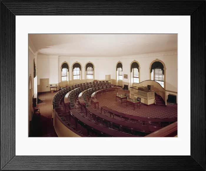 Framed Print : The House of Representatives Chamber was on the first floor of the State House in Philadelphia. 1975 photograph