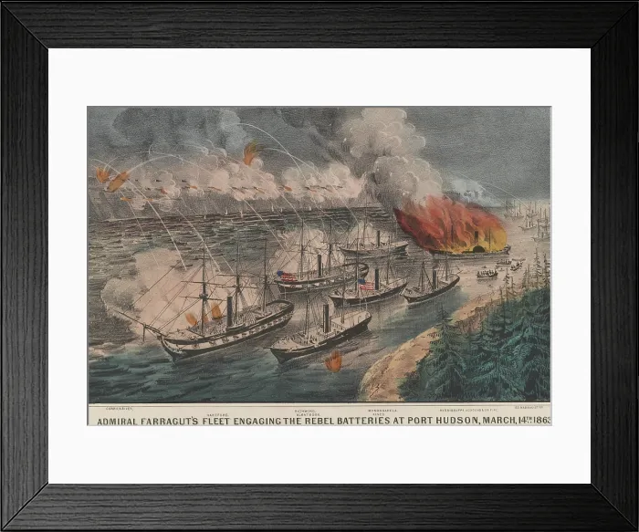 Framed Print : US Civil War, Siege of Port Hudson on the Mississippi River, May 8-July 9, 1863. US Civil War, Siege of Port Hudson on the Mississippi River, 1863