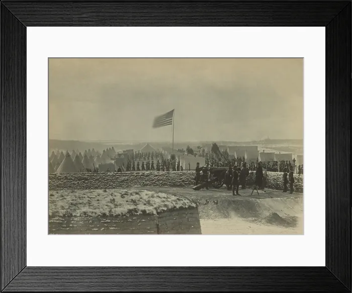 Framed Print : US Civil War. Union Camp of the 1st Connecticut Artillery, commanded by Col. R.O. Tyler, at Fort Richardson, Arlington, Virginia, 1861 Framed Print : US Civil War. Union Camp of the 1st Connecticut Artillery, commanded by Col. R.O. Tyler, at Fort Richardson, Arlington, Virginia, 1861
