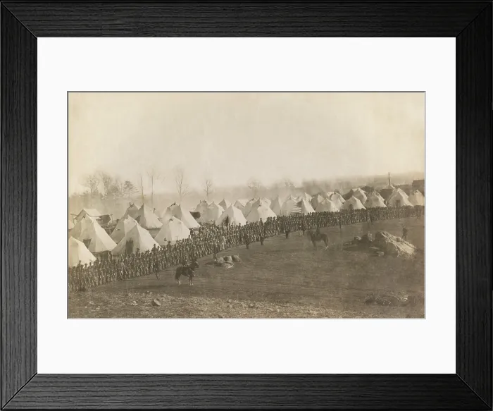 Framed Print : US Civil War. Union troops drill at the camp of the 5th Vermont Regiment Volunteers, at Camp Griffin, Langley, Virginia, 1861 or 1862 Framed Print : US Civil War. Union troops drill at the camp of the 5th Vermont Regiment Volunteers, at Camp Griffin, Langley, Virginia, 1861 or 1862