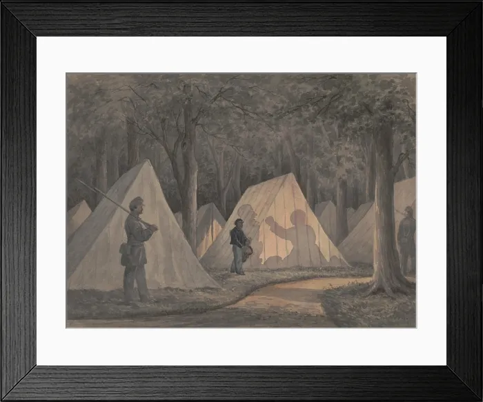 Framed Print : US Civil War, 1862. Company B, 8th Regiment, Pennsylvania, at Camp McClellan, in the Nicetown area below Germantown