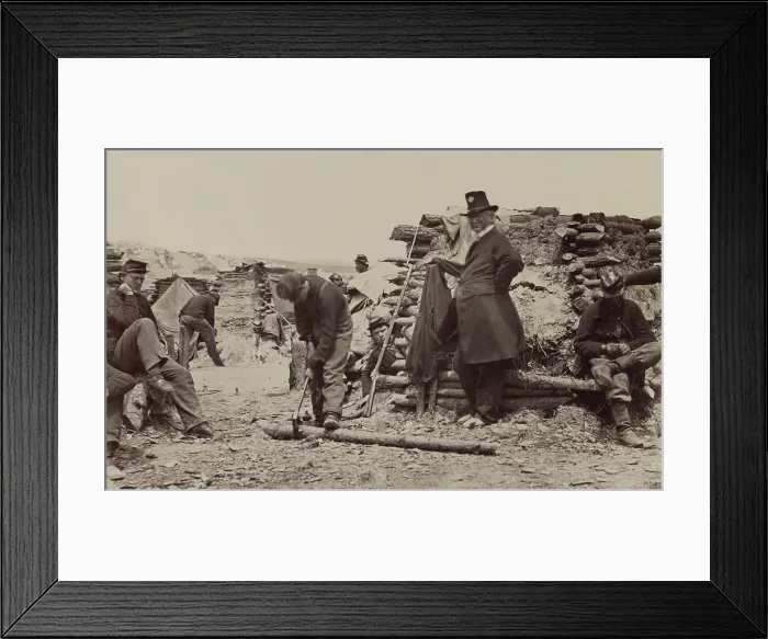 Framed Print : US Civil War, 1862. Camp of 110th Pennsylvania Infantry near Falmouth, Virginia, in December 1862, probably after the Battle of Fredericksburg. On Dec Framed Print : US Civil War, 1862. Camp of 110th Pennsylvania Infantry near Falmouth, Virginia, in December 1862, probably after the Battle of Fredericksburg. On Dec