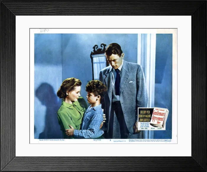 Framed Print : GENTLEMAN'S AGREEMENT, from left, Dorothy McGuire, Dean Stockwell, Gregory Peck, 1947, 20th Century Fox, TM & Copyright / Courtesy: Everett Collection Framed Print : GENTLEMAN'S AGREEMENT, from left, Dorothy McGuire, Dean Stockwell, Gregory Peck, 1947, 20th Century Fox, TM & Copyright / Courtesy: Everett Collection