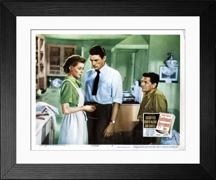 Framed Print : GENTLEMAN'S AGREEMENT, from left, Dorothy McGuire, Gregory Peck, John Garfield, 1947, 20th Century Fox, TM & Copyright / Courtesy: Everett Collection Framed Print : GENTLEMAN'S AGREEMENT, from left, Dorothy McGuire, Gregory Peck, John Garfield, 1947, 20th Century Fox, TM & Copyright / Courtesy: Everett Collection
