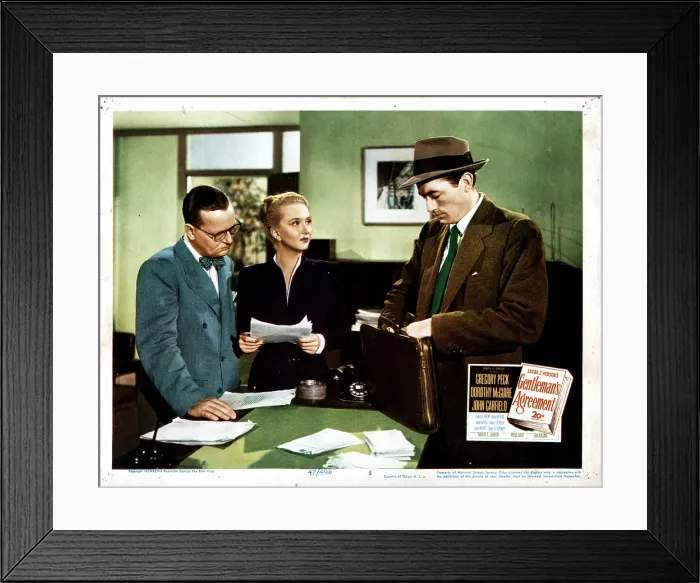 Framed Print : GENTLEMAN'S AGREEMENT, from left, Ransom Sherman, Celeste Holm, Gregory Peck, 1947, TM & Copyright 20th Century Fox Film Corp. / courtesy Everett Collection