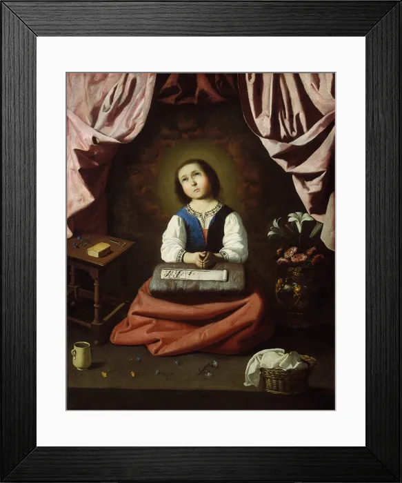 Framed Print : THE YOUNG VIRGIN, by Francisco de Zurbaran, 1632-1633, Spanish painting, oil on canvas