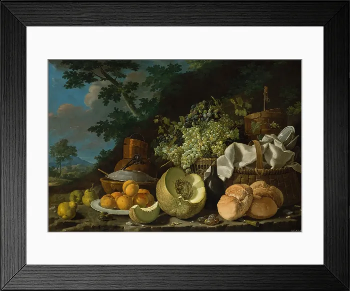 Framed Print : THE AFTERNOON MEAL, by Luis Melendez, 1772, Spanish painting, oil on canvas Framed Print : THE AFTERNOON MEAL, by Luis Melendez, 1772, Spanish painting, oil on canvas